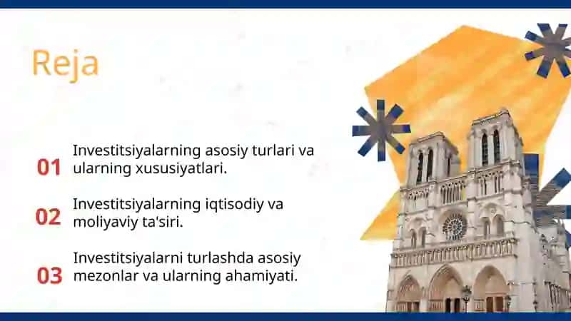 Investitsiyalarning tasiflanishi 2