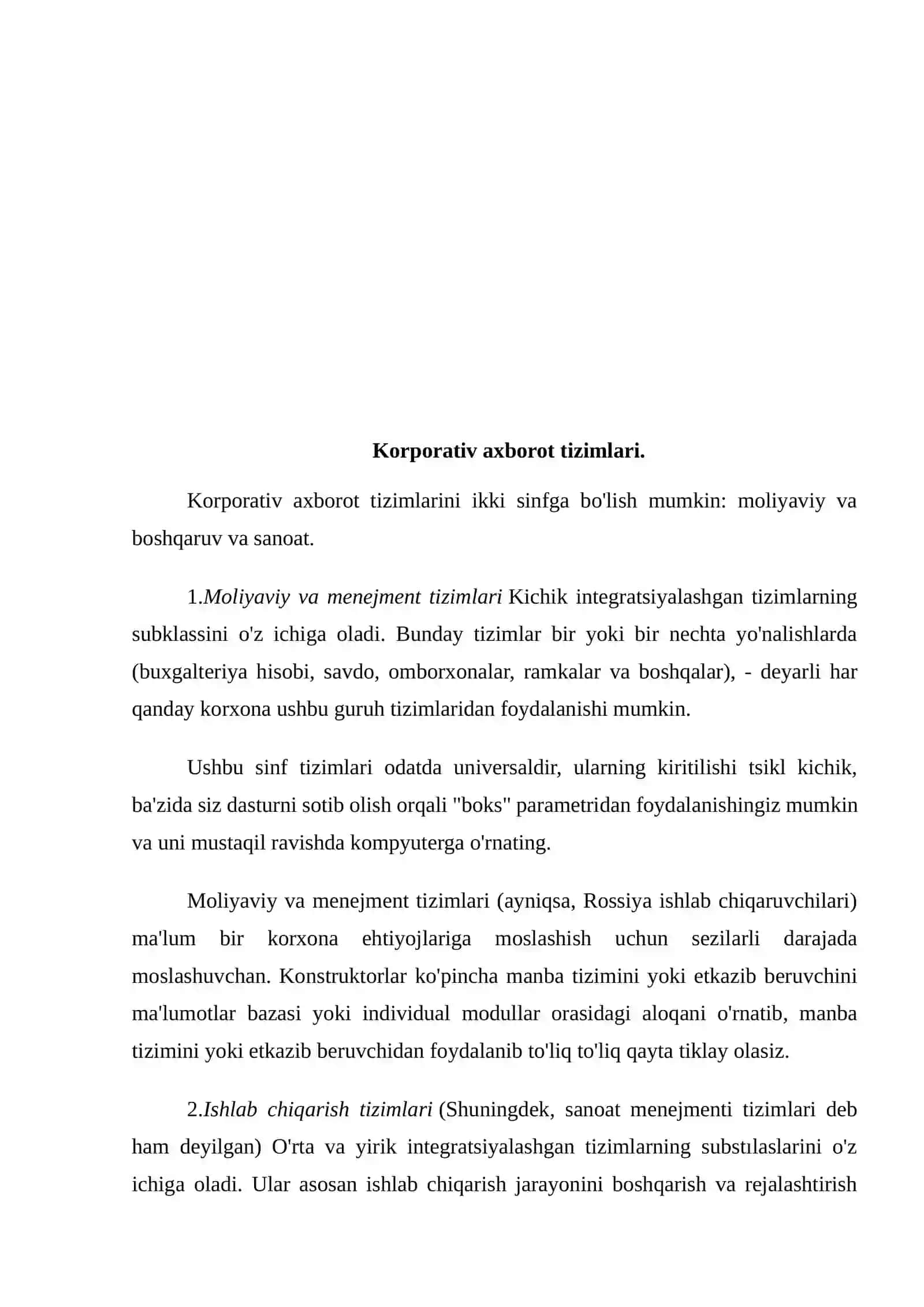 Korporativ axborot tizimlari 2