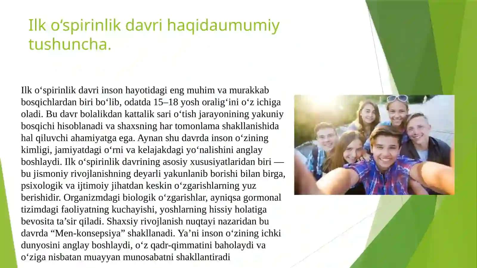 Ilk o'spirinlik davri 2