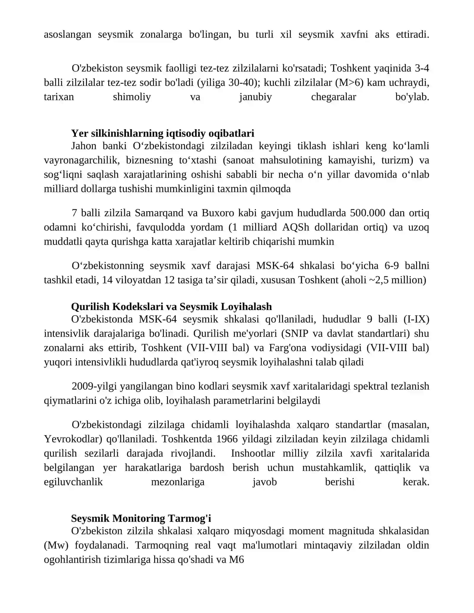 O'zbekistoning amaldagi seysmik shkalasi 2