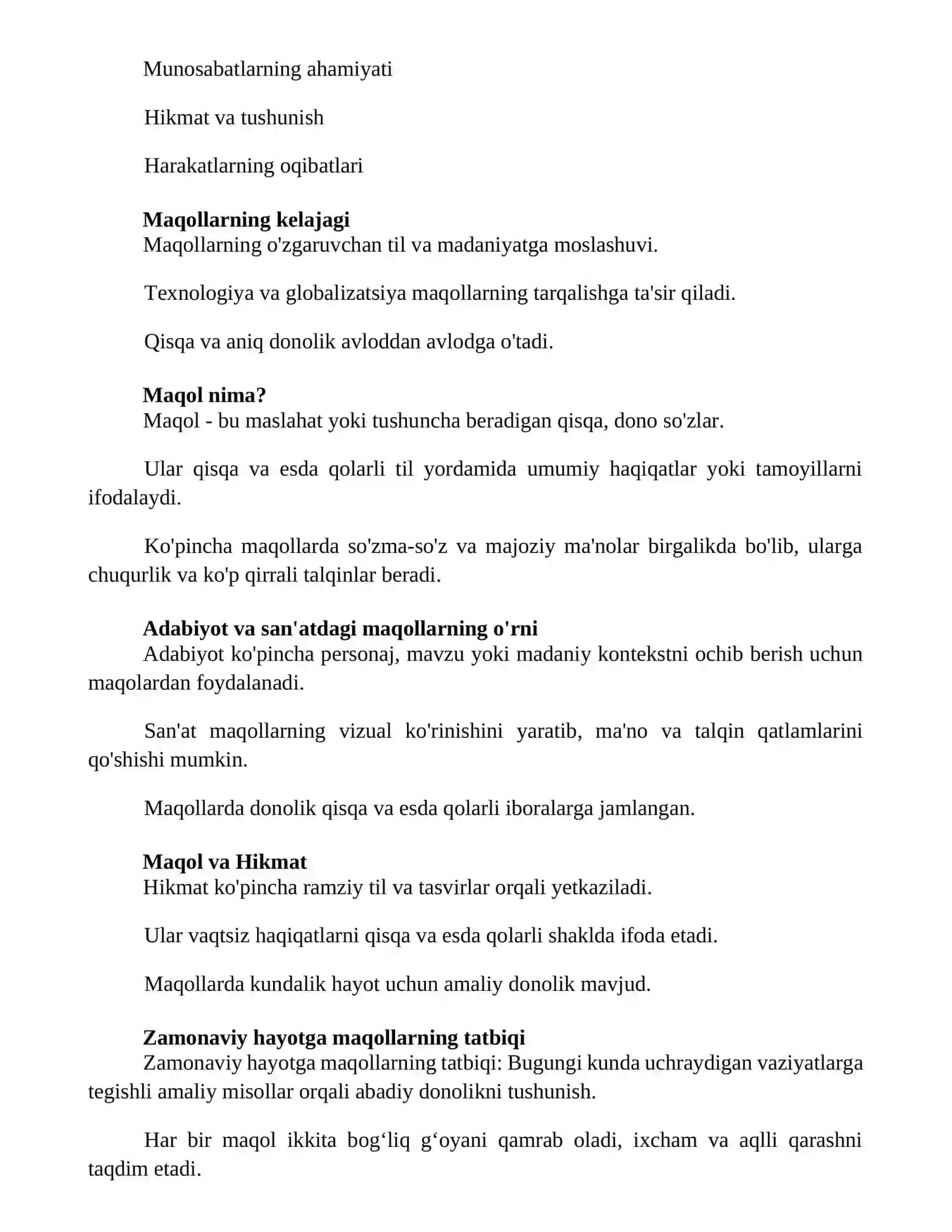 Maqollarda dono fikirlarning ixcham ifodasi 2