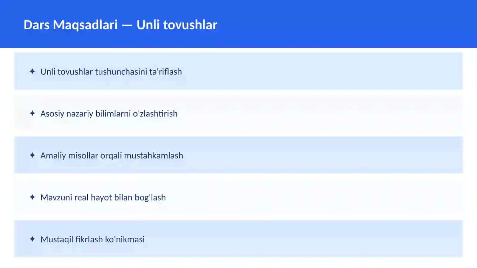 O'ZBEK TILI Fonetika asoslari 2