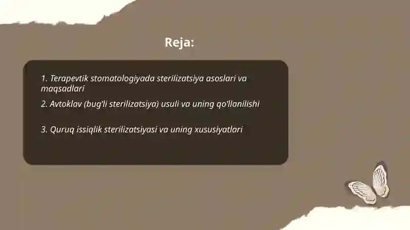 Terapevtik stomatologiyada strelizatsiya usullari 2