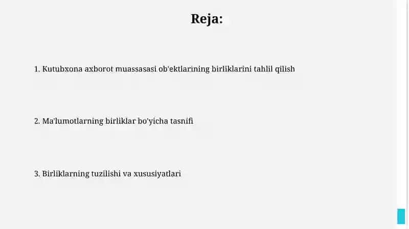 Ma'lumotlarning kirish imkoniyatini ta'minlash 2