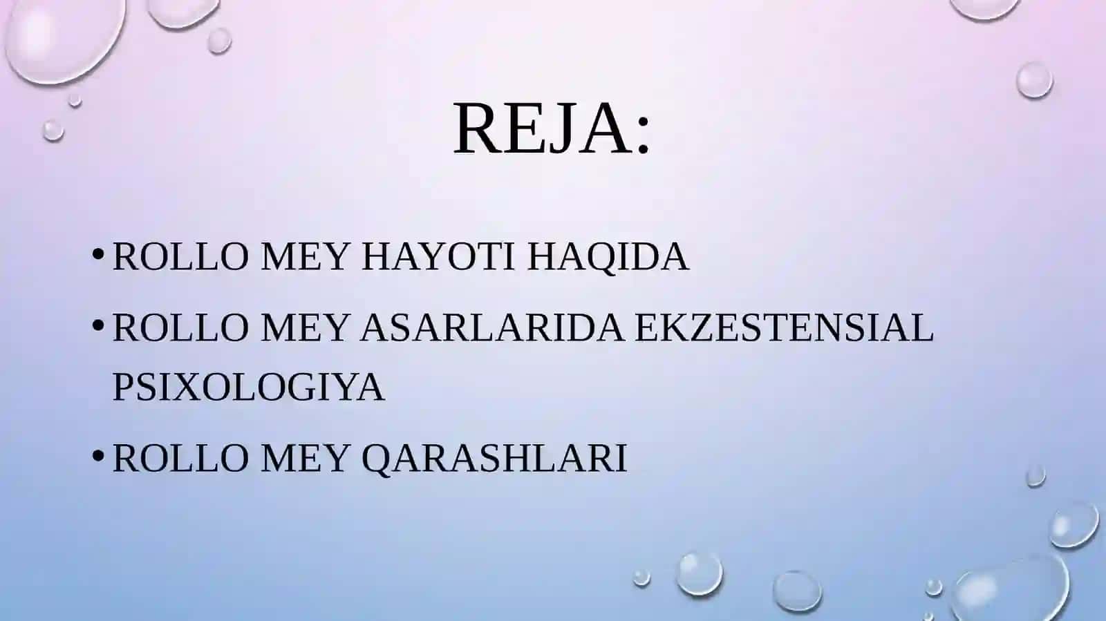 Rollo mey yondashuvi 2