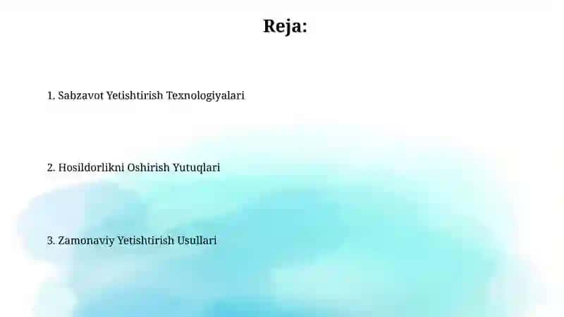 Sabzavot yetishtirish texnologiyasi 2