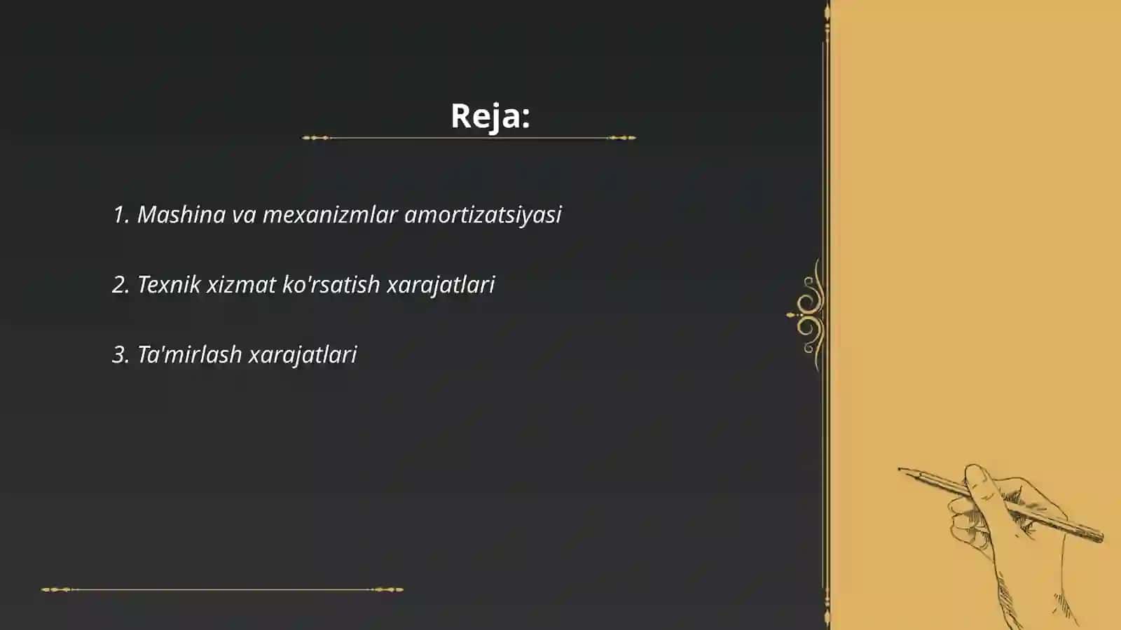 Mashina va mexanizmlar amortizatsiyasi 2