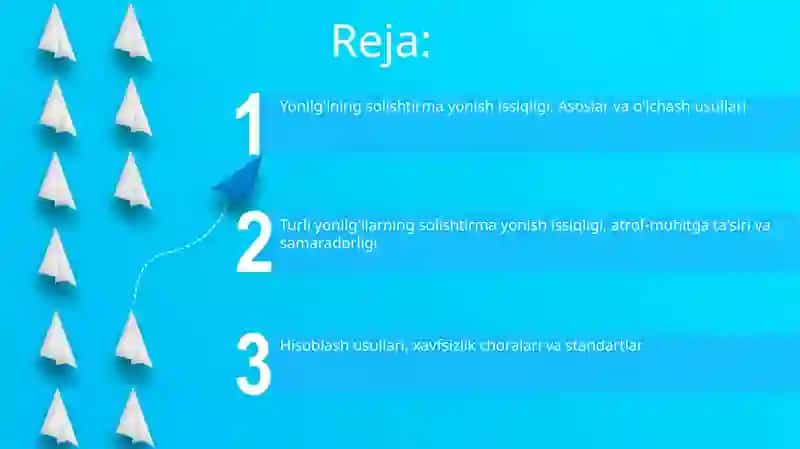 Yonilg'ining solishtirma yonish issiqligi 2