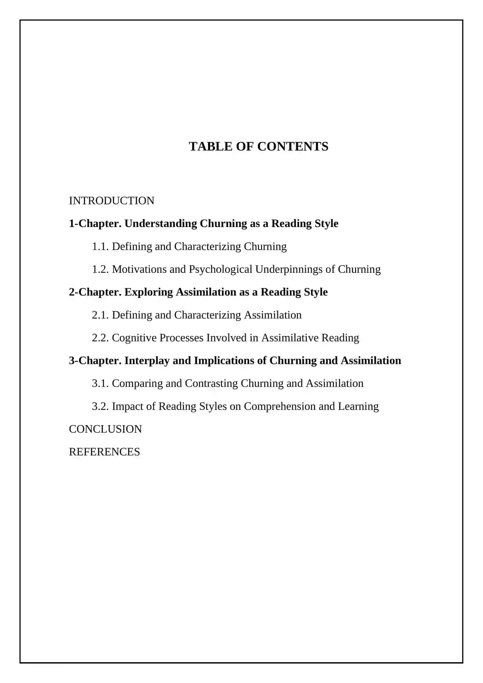 Churning and Assimilation as Reading Styles 2