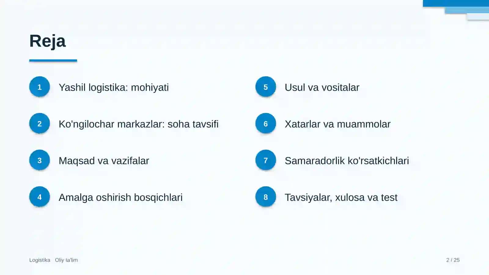 Ko'ngilochar markazlarda yashil logistika 2