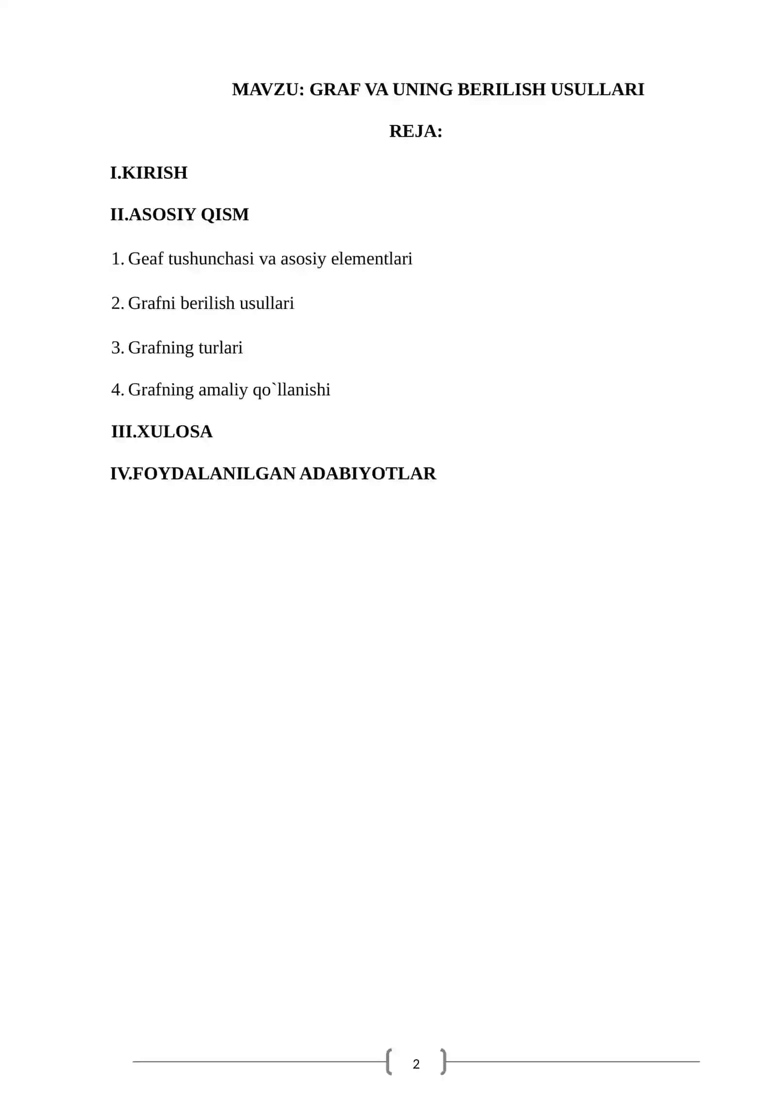 GRAF VA UNING BERILISH USULLARI 2