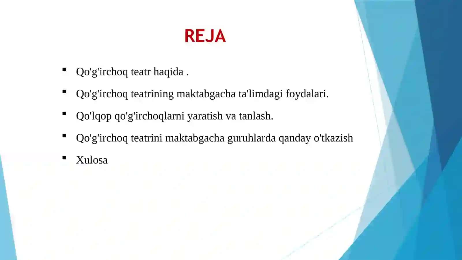 MAKTABGACHA TA'LIM TASHKILOTIDA QÒGIRCHOQ  QÒLQOP TEATRINI TASHKIL QILISH 2