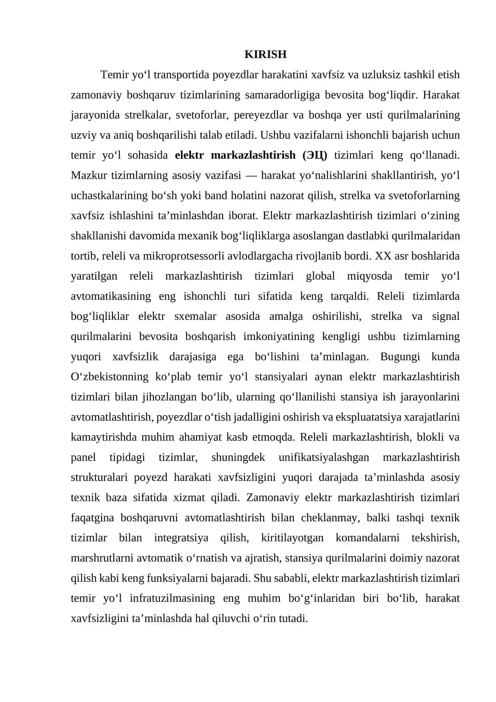 Temir yo‘l transportidagi zamonaviy elektr markazlashtirish tizimlari 2