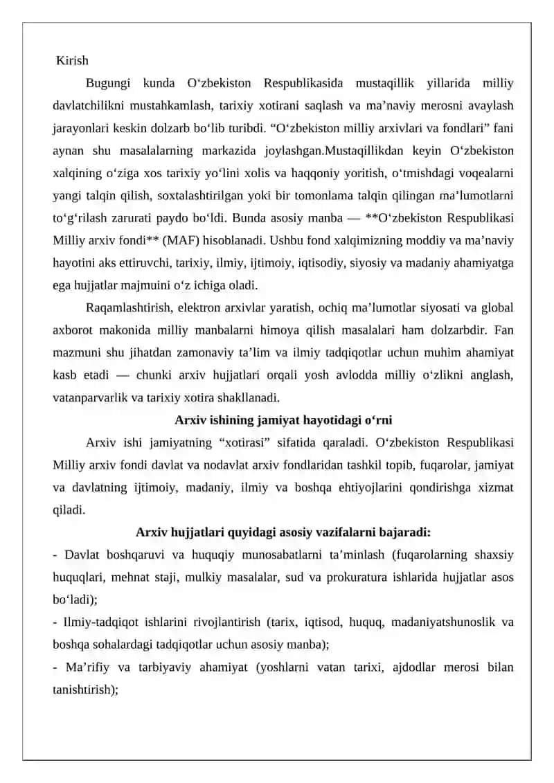 O‘zbekiston milliy arxivlari va fondlari 2