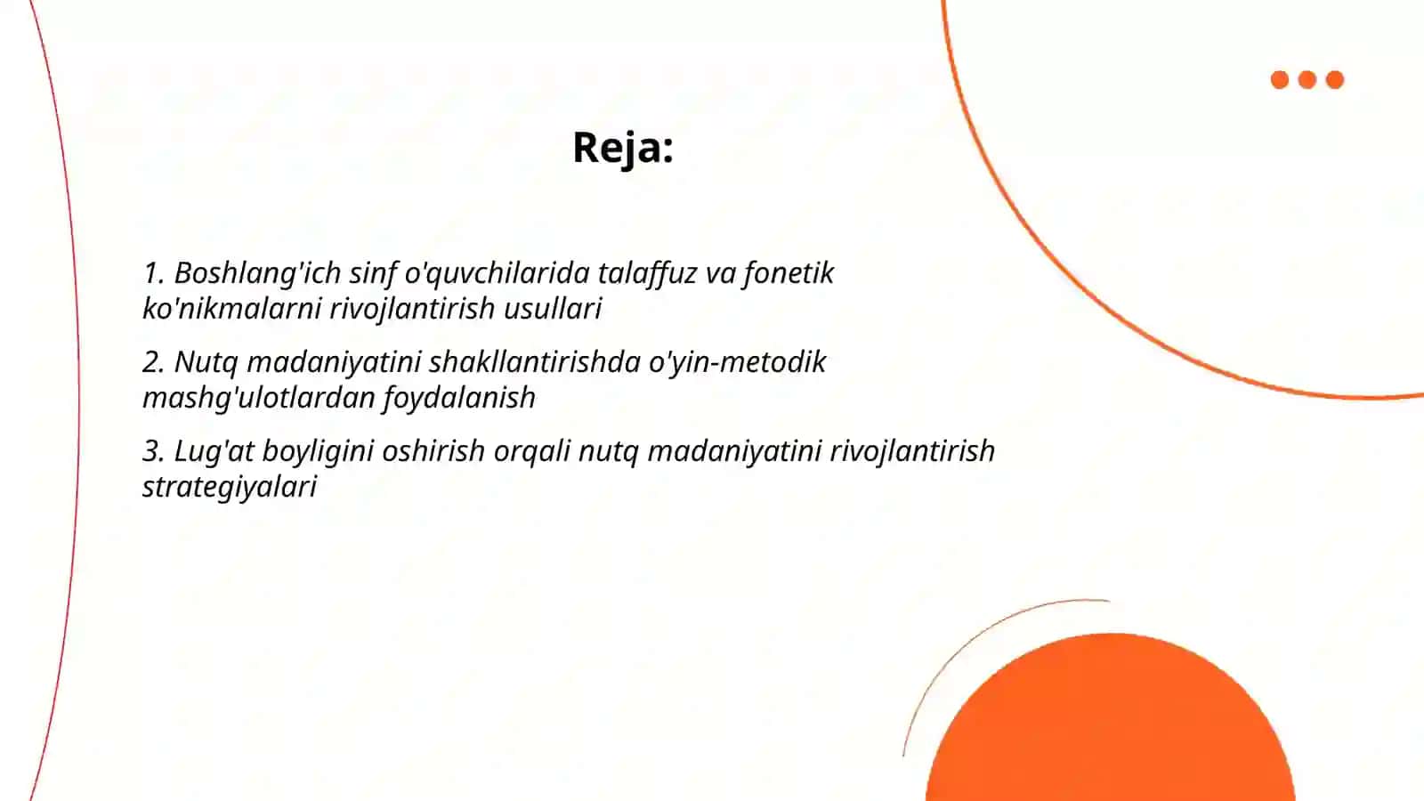 Boshlang'ich sinf o'quvchilardai nutq madaniyatini rivojlantirish 2