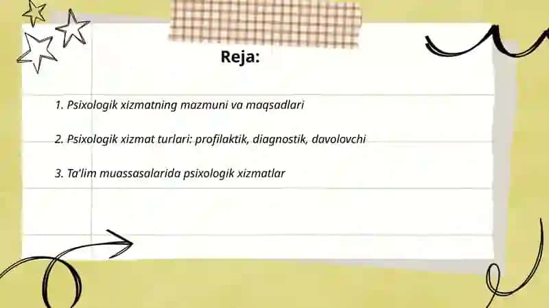 Psixologik xizmat va uning turlari 2
