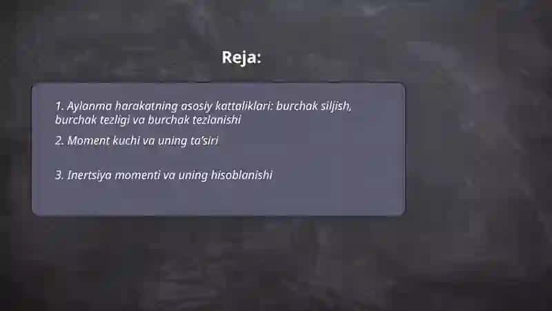 Aylanma harakat dinamikasi 2