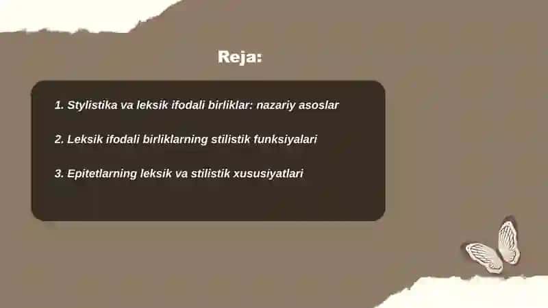 Stylistika va leksik ifodali birliklar: nazariy asoslar 2