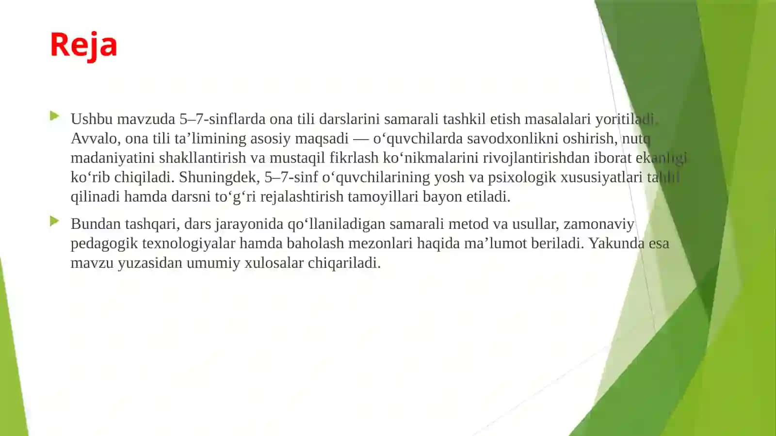 5–7-sinflardaonatilidarslarinitashkilqilishmetodikasi 2