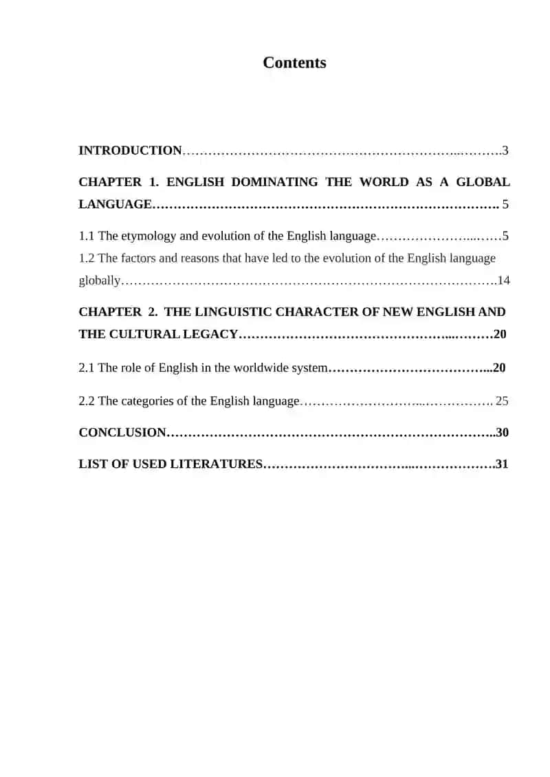 COURSE WORK: THE ROLE OF ENGLISH LANGUAGE AROUND THE WORLD 2
