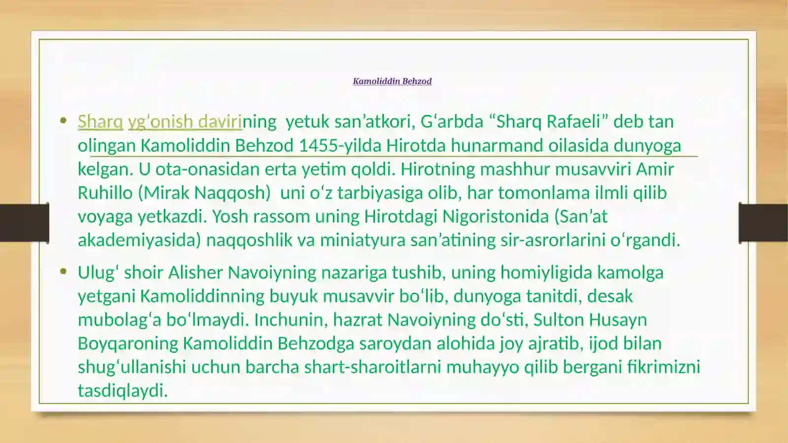 Kamoliddin Behzod xattotliksanati va san'ati 2