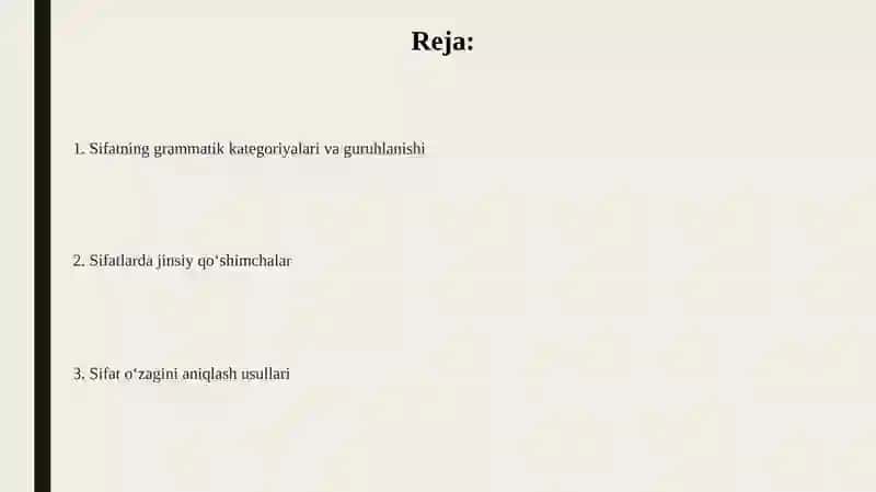 Sifatlarning grammatik kategoriyalari 2