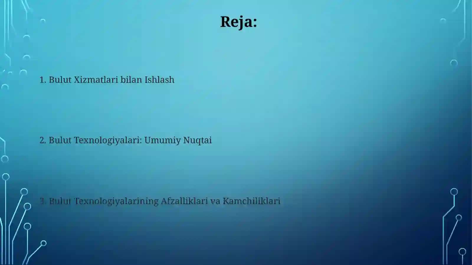 Bulut texnologiyalari va ular bilan ishlash 2