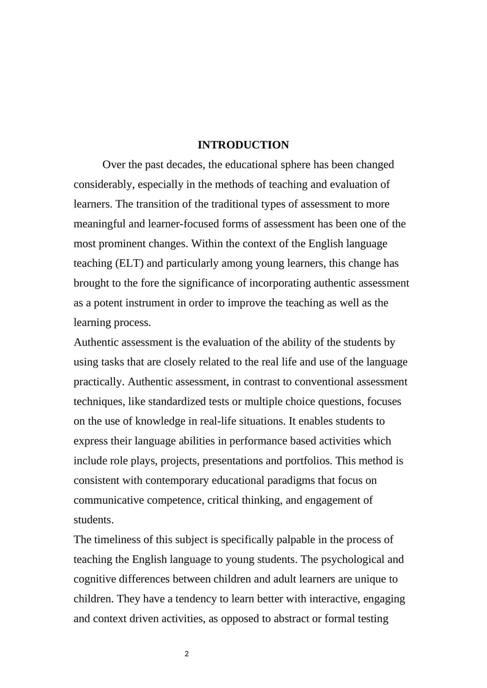INTEGRATING AUTHENTIC ASSESSMENT IN ENGLISH LANGUAGE TEACHING FOR YOUNG LEARNERS 2