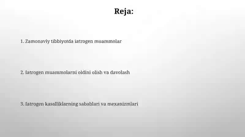Zamonaviy tibbiyotda yatrogeniya muammolari 2