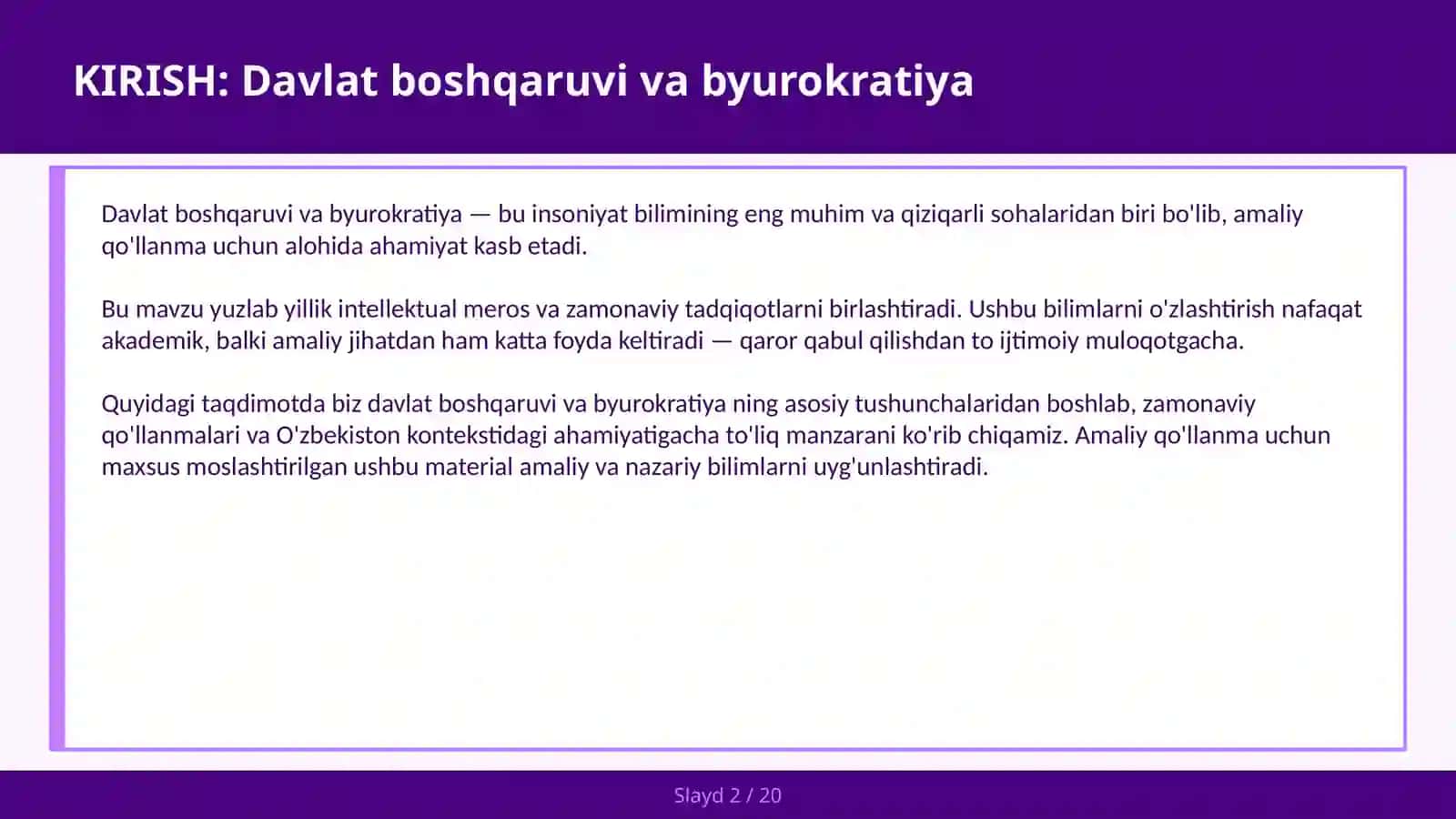 Davlat boshqaruv va byurokratiya 2