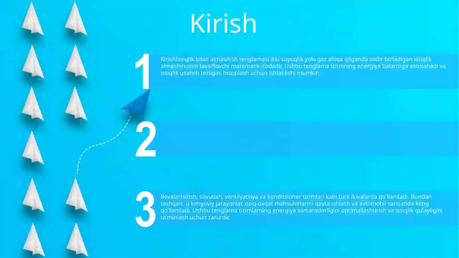 Issiqlik Almashinuv Tenglamasi 2
