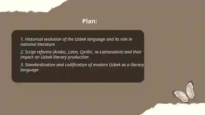 Status of an Uzbek language. National literature and its representatives 2