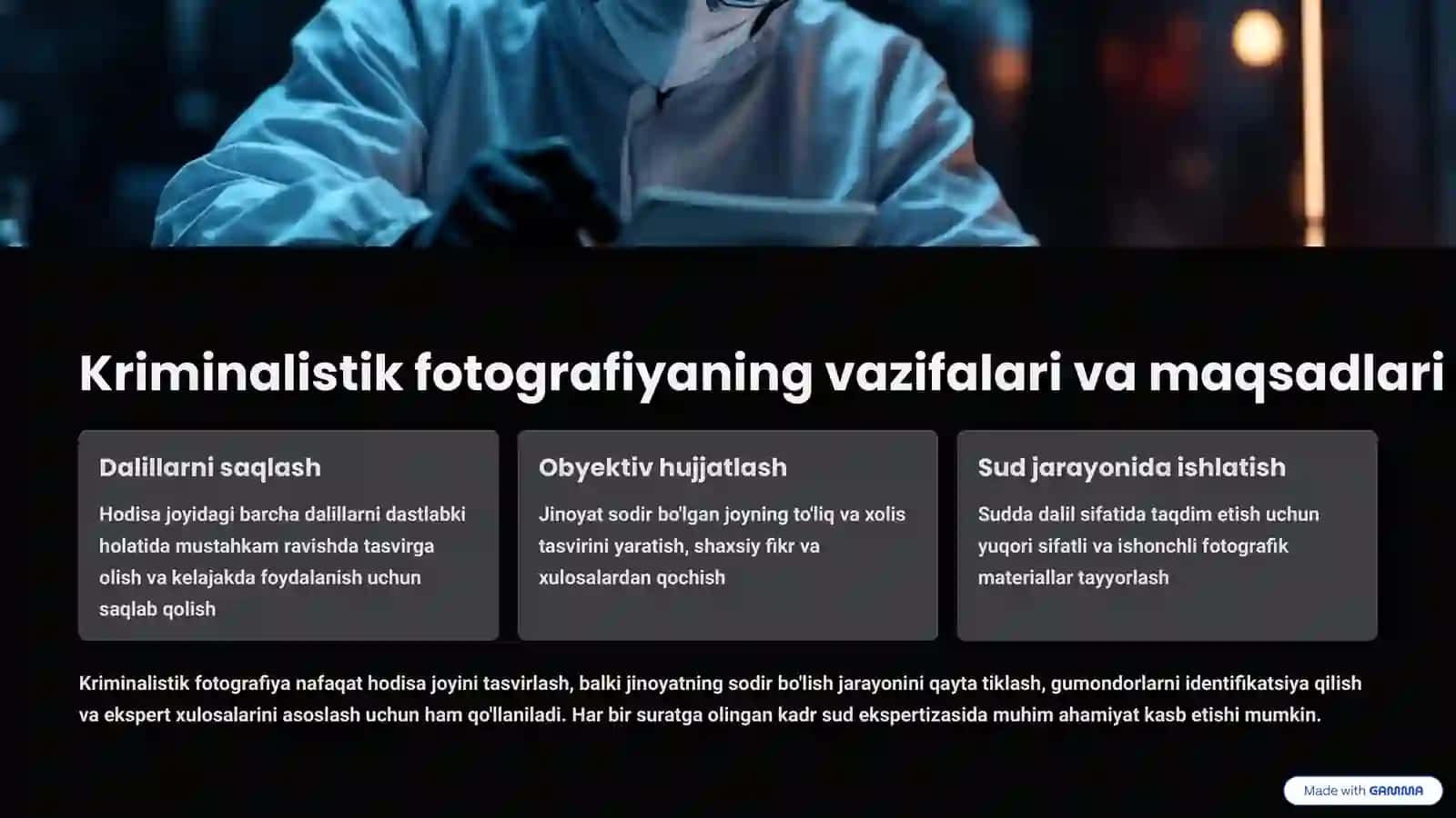 Kriminalistikada foto syomka turlari 2