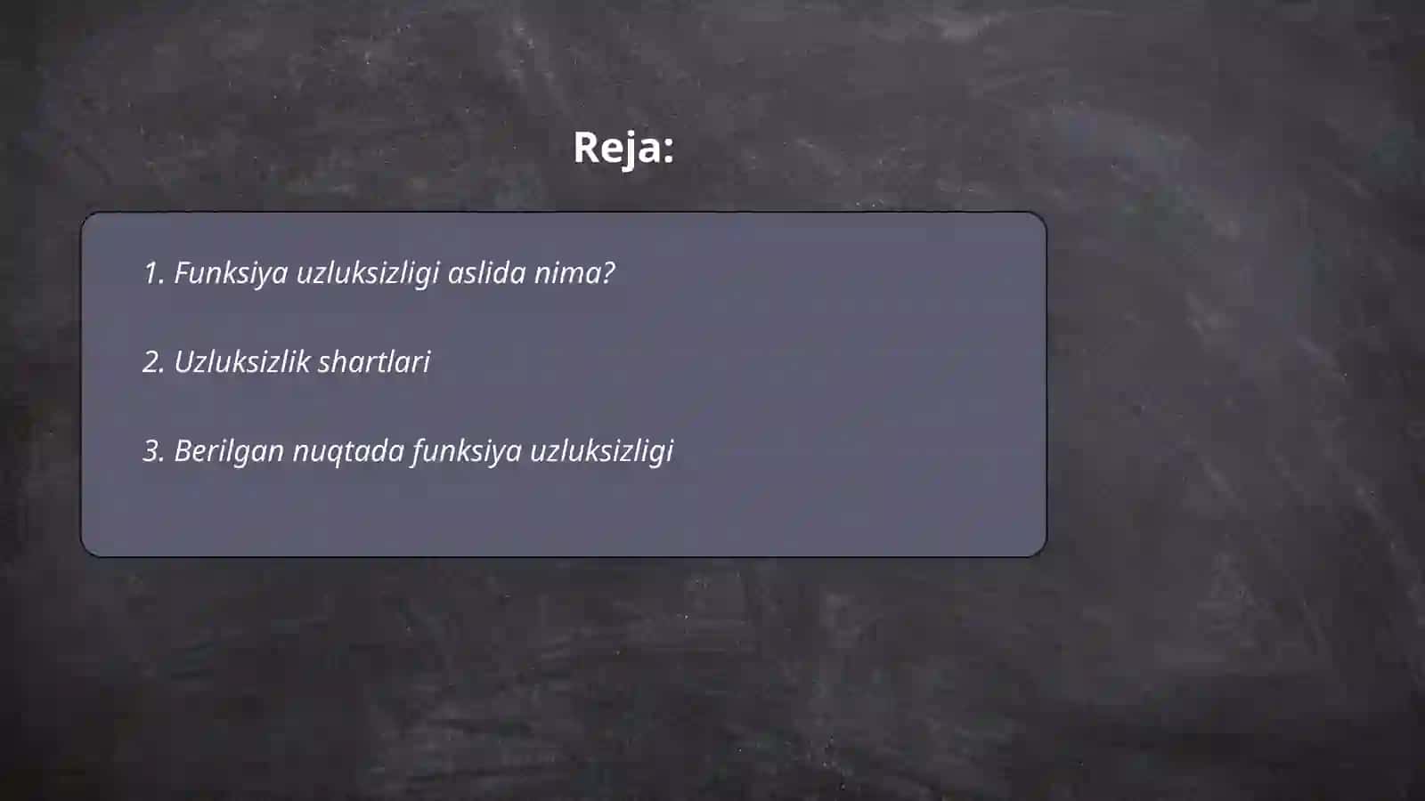 Funksiya uzluksizligi 2