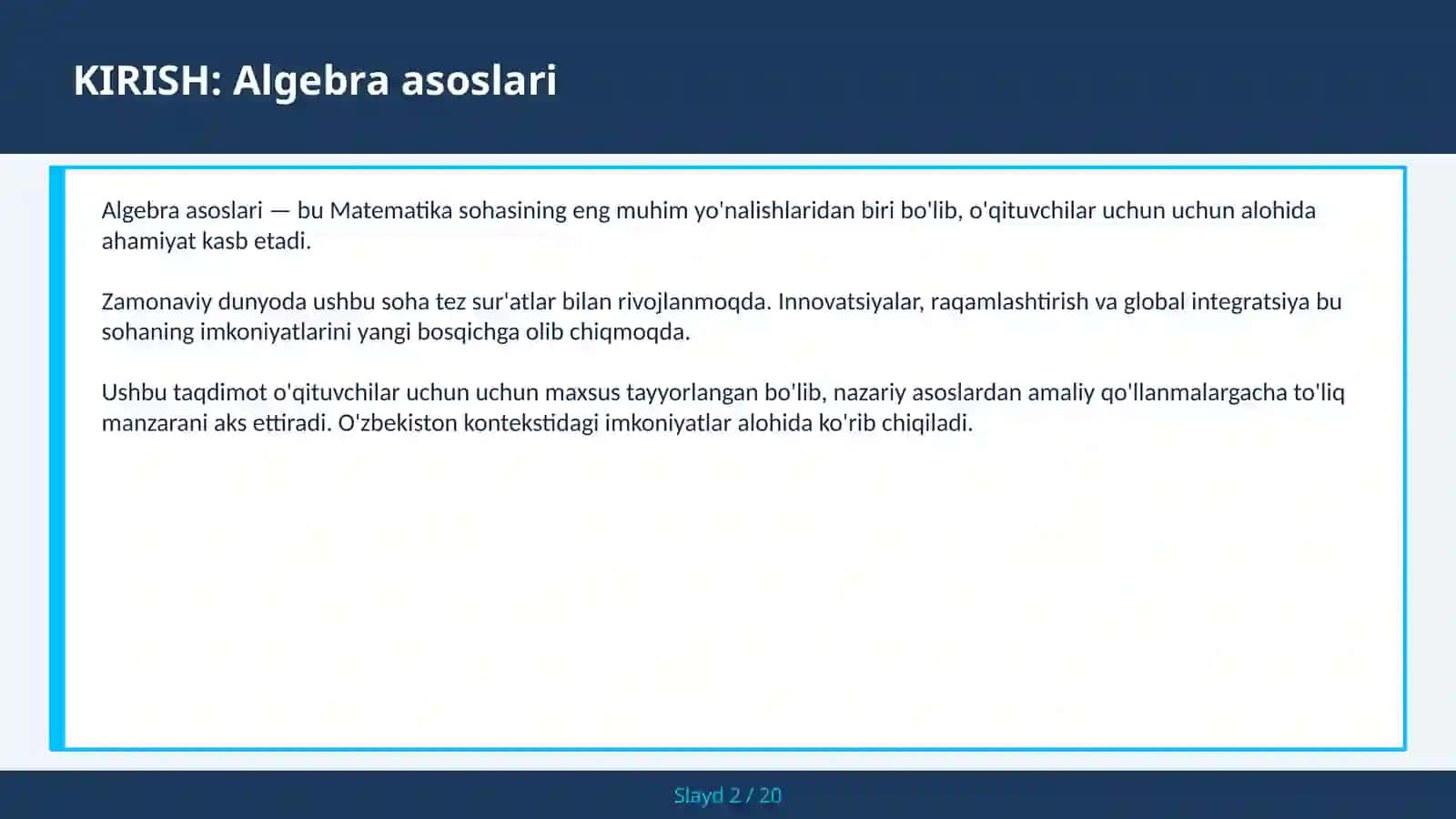 Algebra asoslari 2