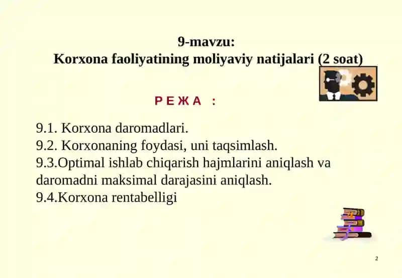 Moliya – Pul mablaғlari 2