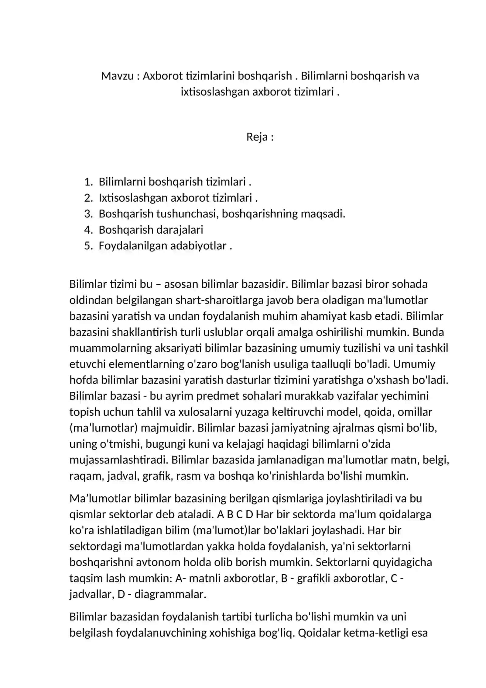 "Axborot tizimlari va texnologiyalar" 2