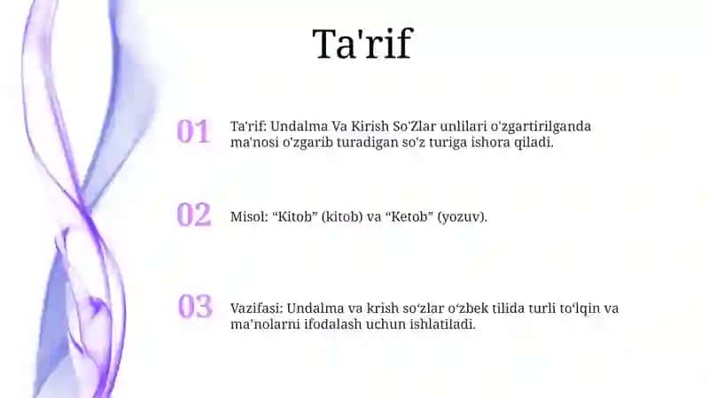 Undalma Va Kirish So'Zlar 2