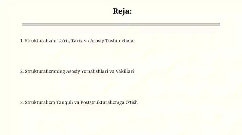 Strukturalizm va uning yoʻnalishlari 2
