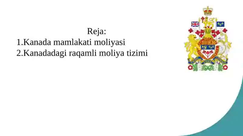 Kanada Davlatining raqamli moliyatizimi 2