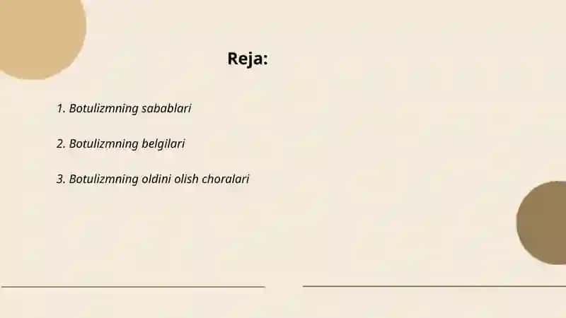 Botulizim ovqat toksikonfeksiyasi 2