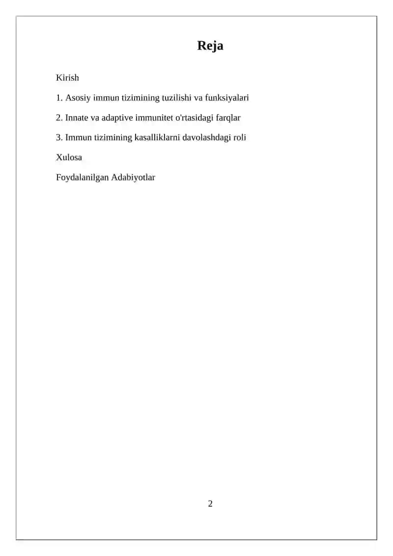 ORGANIZM IMMUN SISTEMASI 2