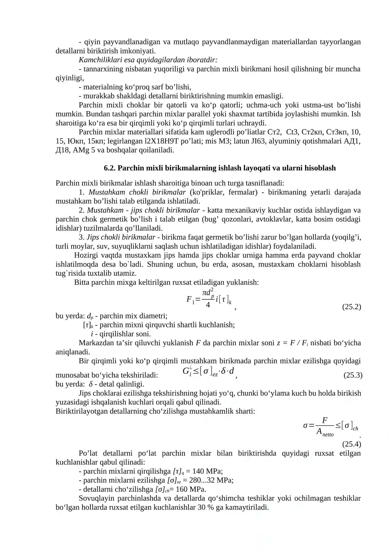 Parchin mixli birikmalarning hisobi (2 soat) 2