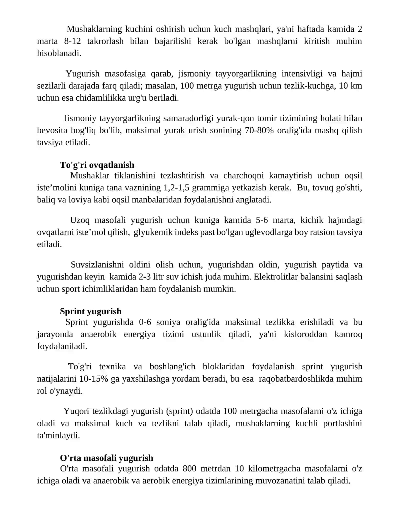 Uzoq masofali yugurish 2