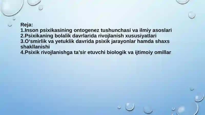 Inson psixikasining ontogenezi 2
