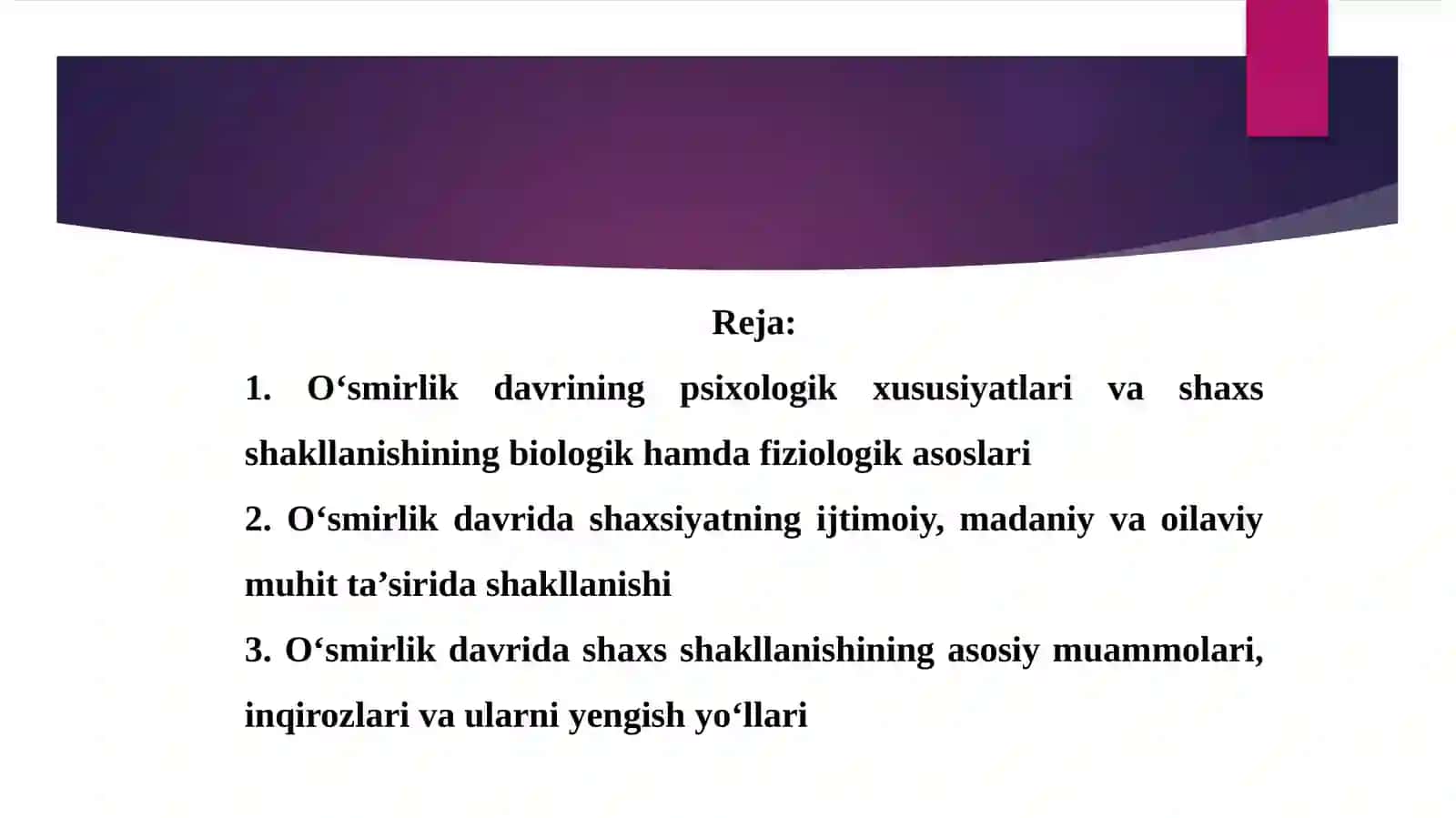 O‘smirlik davrida shaxsning shakllanishi 2