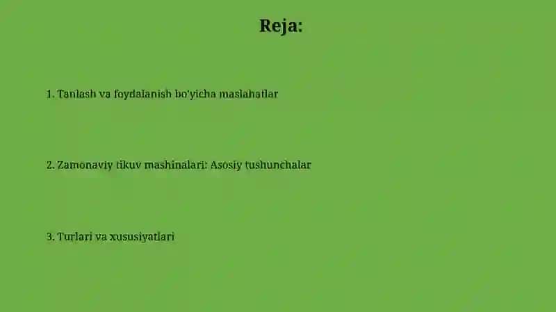 Turlari va xususiyatlari 2