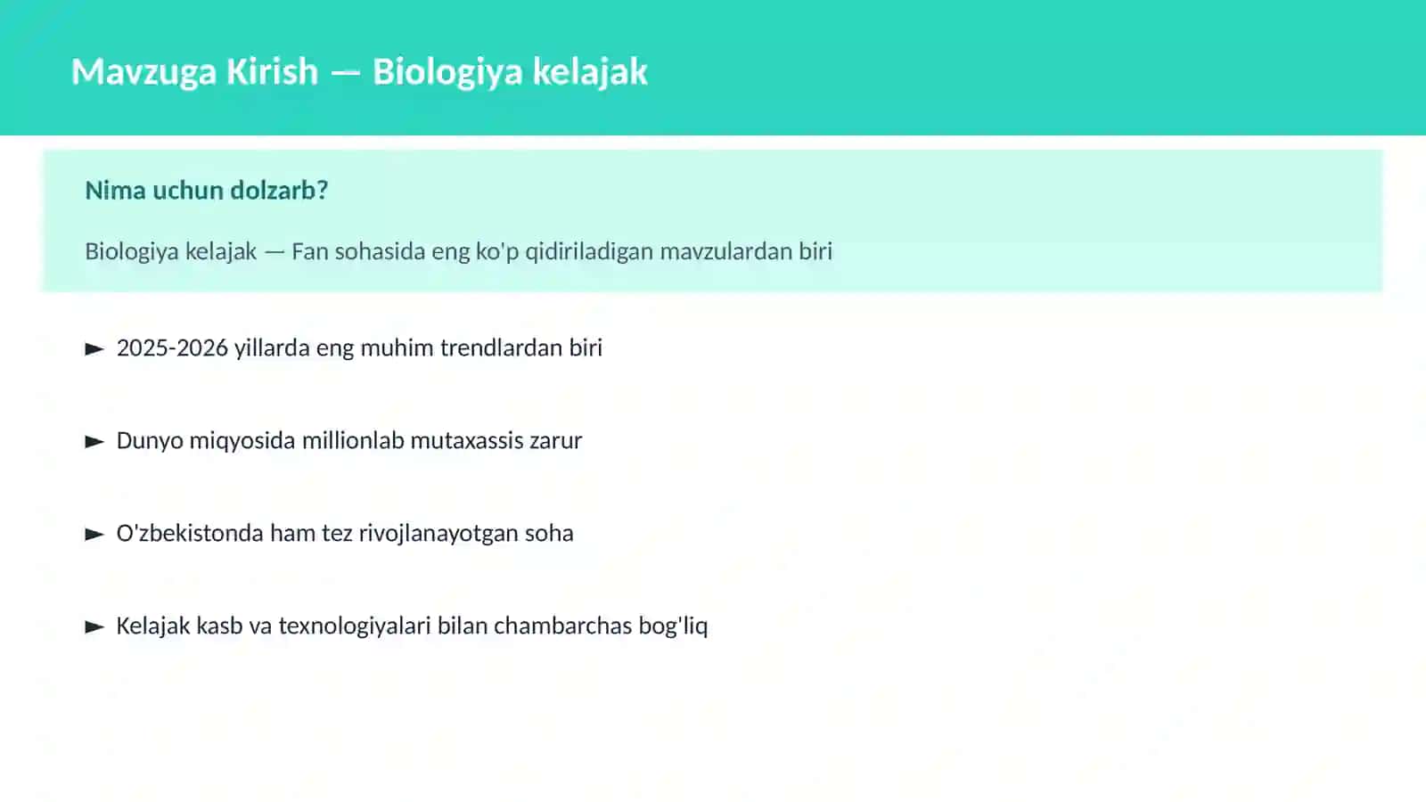 Biologiya kelajak 2