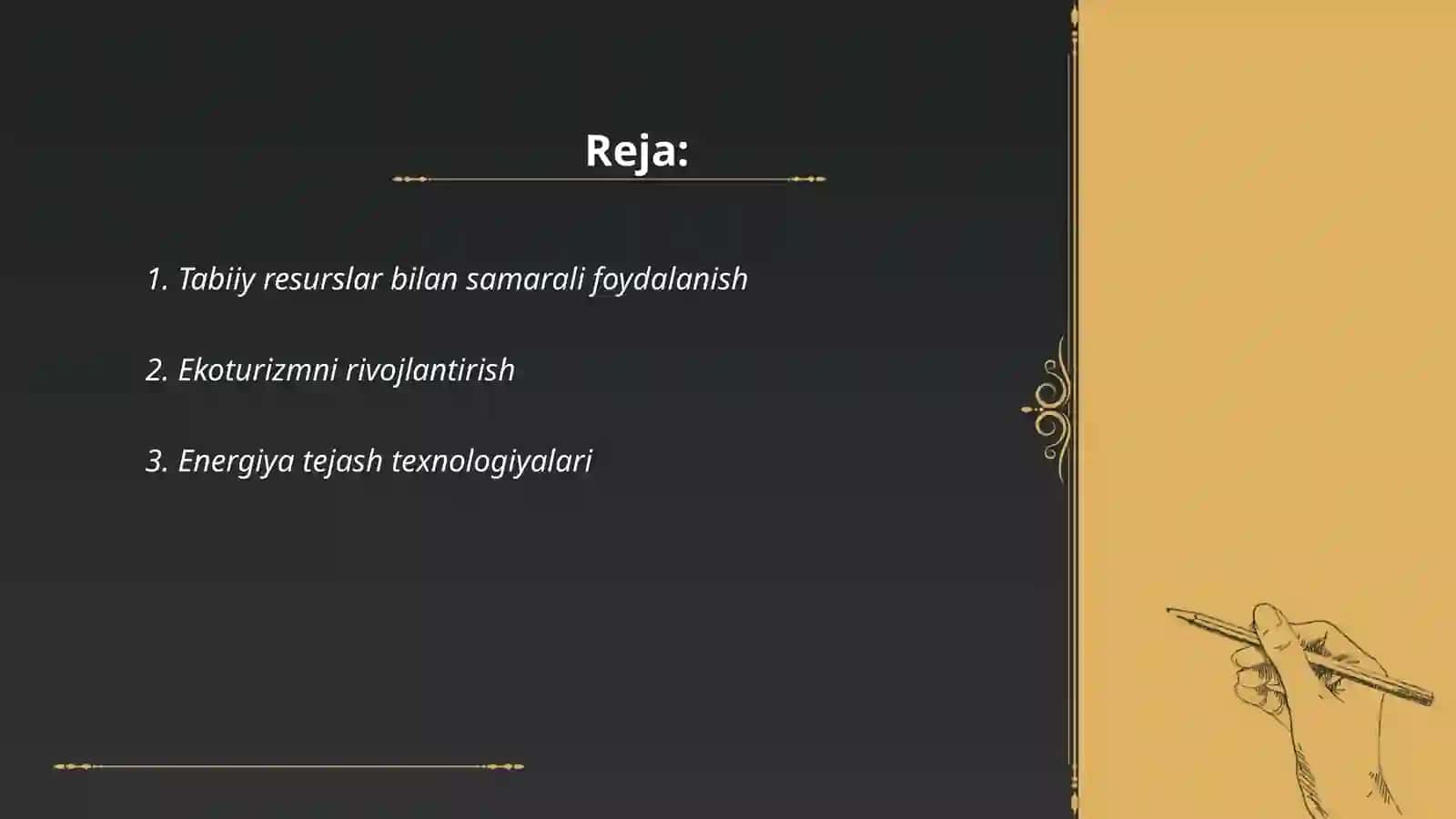 Tabiatdan unumli foydalanish 2