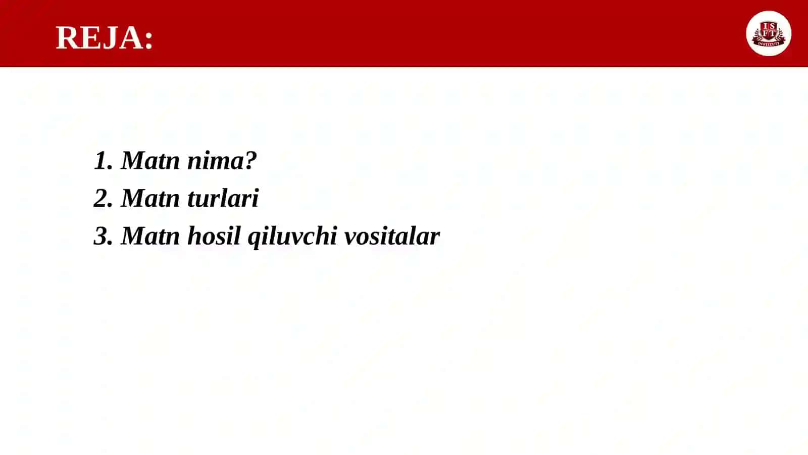 Matn hosil qiluvchi vositalar 2